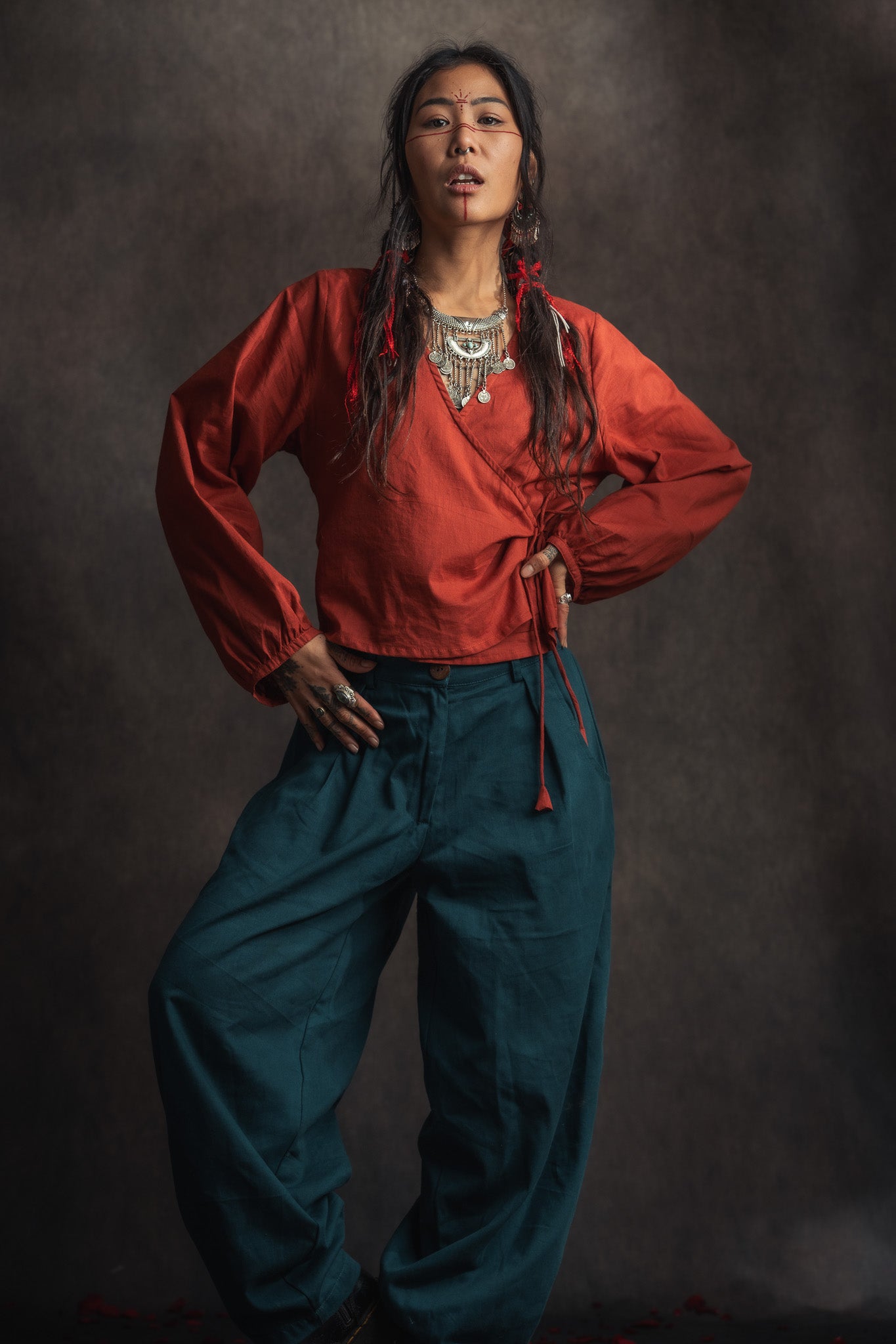 The Triple Goddess Blouse Rust