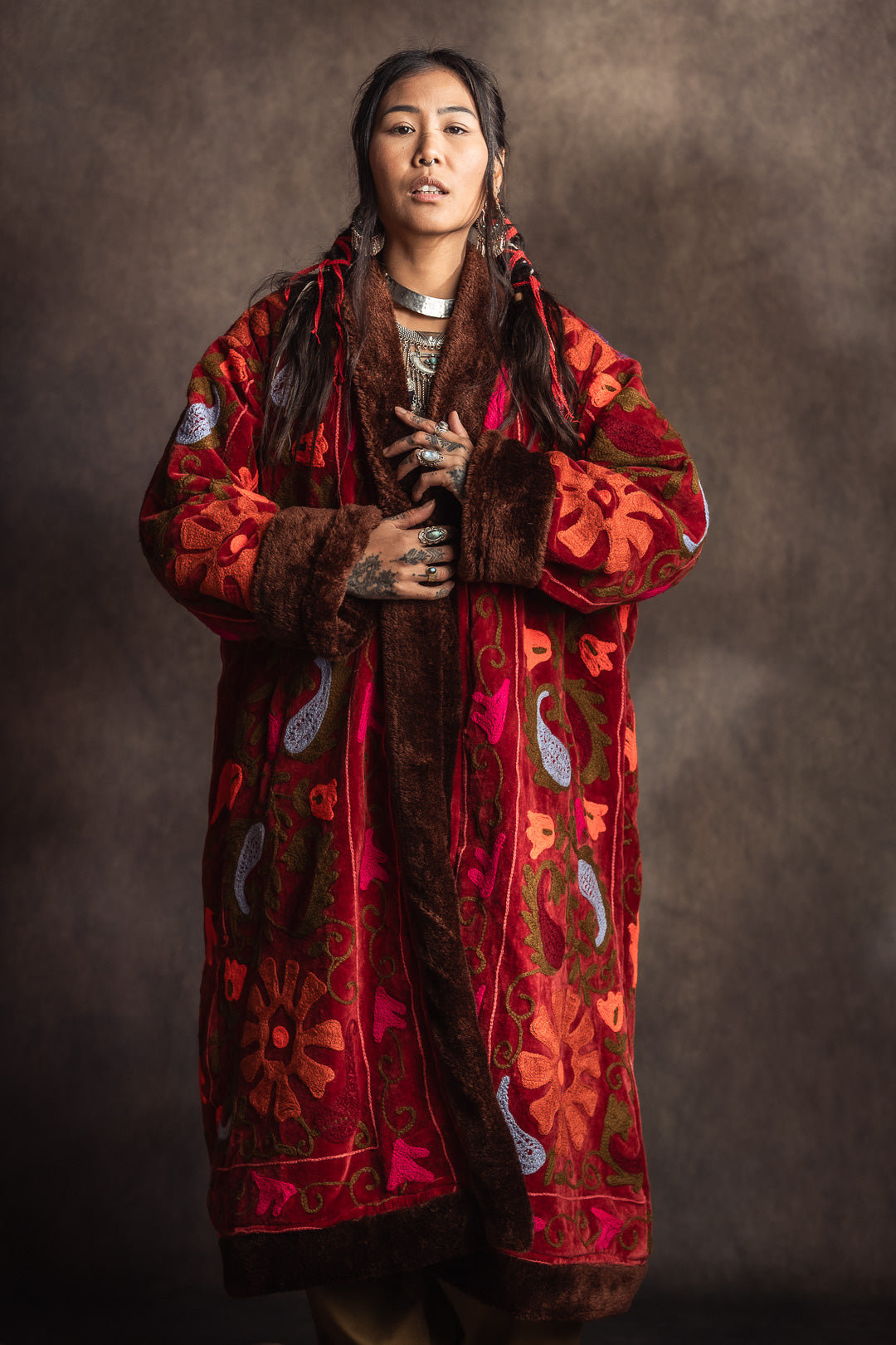 Blood Red Suzani Empress Coat