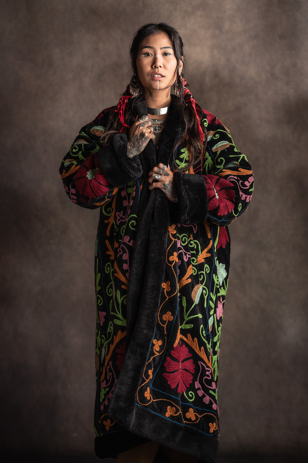 Noir Suzani Empress Coat