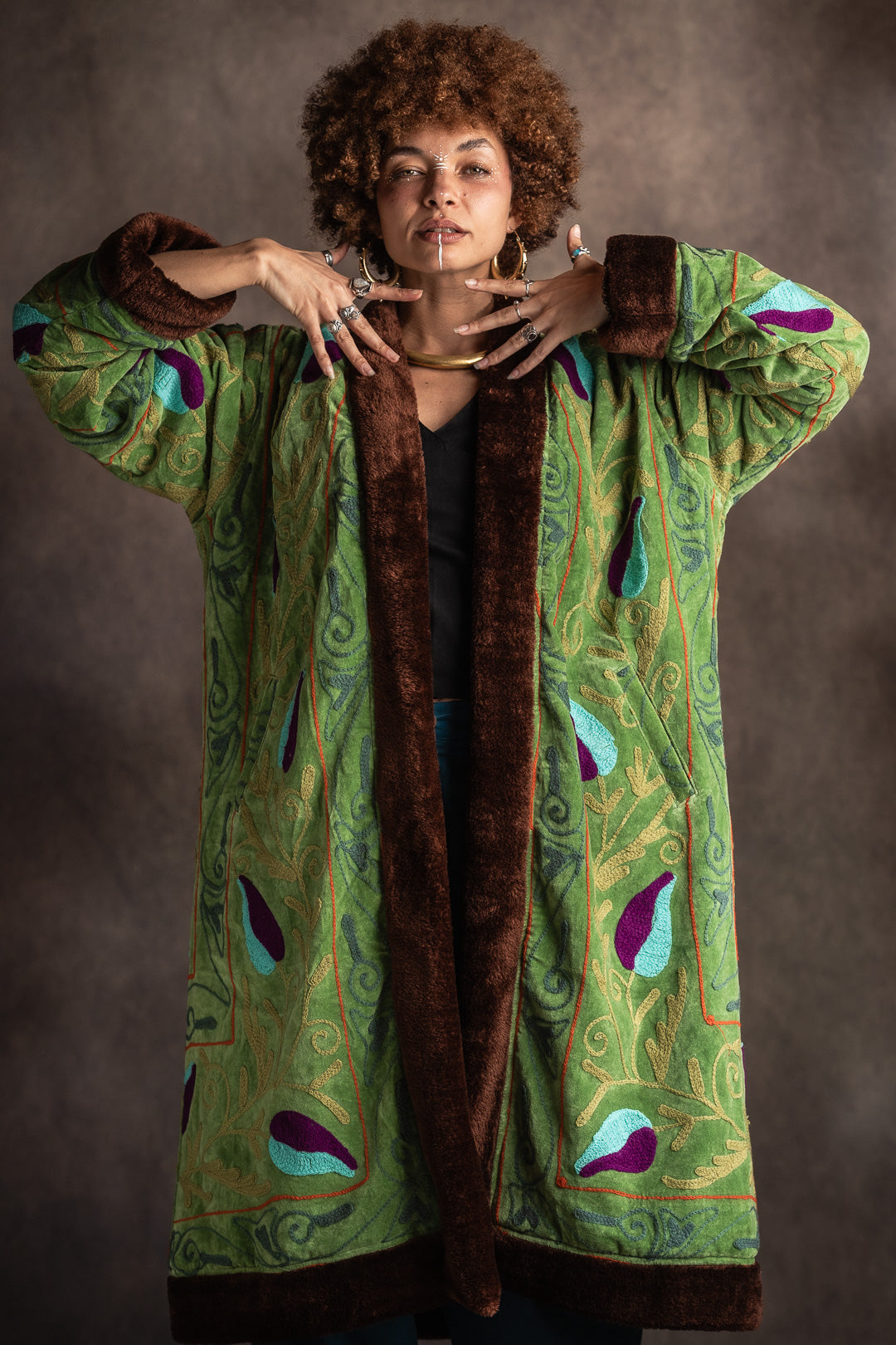 Lime Suzani Empress Coat