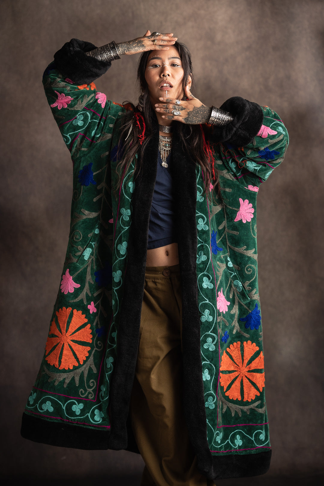 Emerald Suzani Empress Coat